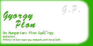 gyorgy plon business card